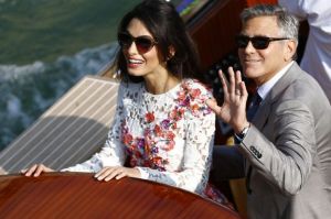 George Clooney and Amal Alamuddin - floral Giambattista Valli Couture dress.jpg